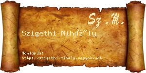 Szigethi Mihály névjegykártya