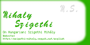 mihaly szigethi business card